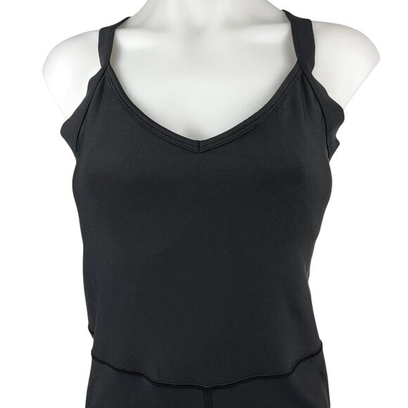 Old Navy Active Black Powersoft Workout Athletic One Piece Romper Shorts Size L - Picture 3 of 4